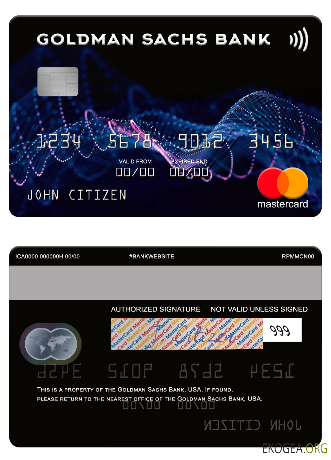 Mastercard de la banque Goldman Sachs aux États Unis